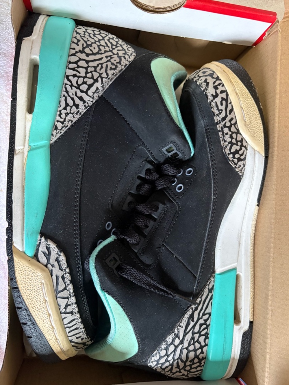 Air Jordan 3 Retro GG “Black Mint / Bleached Turquoise” – 6.5Y / Women’s 8 Used